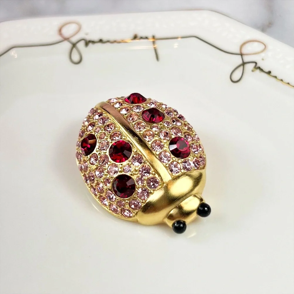 Givenchy Rare Vintage Crystal Lady Bug Brooch